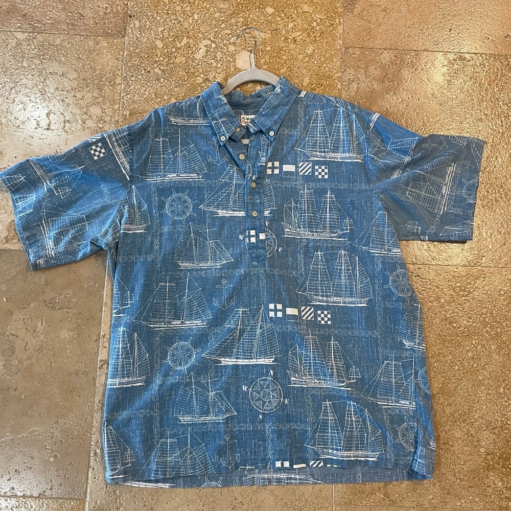 Reyn Spooner Blue Nautical Men's Shirt